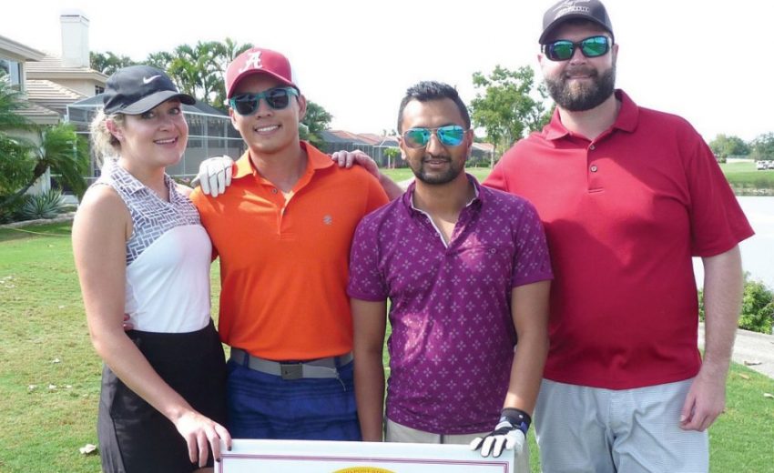 Dr. Chelsea Viola, Dr. Khoa Nguyen, Dr. Rikkil Patel and Dr. Wesley Chapman at 2018 Golf Scramble in Naples Florida honoring Stroke Recovery Foundation